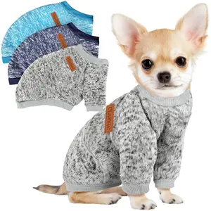 3 Pack Dog Sweaters for Small Dogs Girl Boy Winter Fleece Clothes Warm Soft Dog Sweatshirt Outfit for Dogs Cats Pet Apparel (Navy Blue+Grey+Light Blue, Small) clothes for dogs pet  brand Fireworks Festival Hoodie Sweater