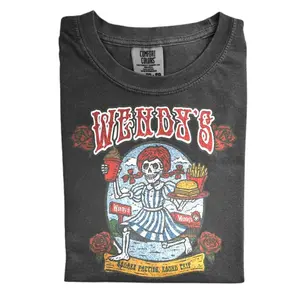 The Wendy's Grateful Dead Bootleg Lot Comfort Colors Shirt - Unisex Crew Neck Tee with Vintage Faded Vibes, Soft Cotton Pigment-Dyed Heavyweight T-Shirt for Everyday Chill Outfits, Trending Aesthetic for Men and Women
