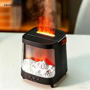 New 3D Aurora Flame Essential Oil Diffuser, Aromatherapy Diffuser for Home,Bedroom,Office,Perfect Birthday& Christmas Gift（Gray）