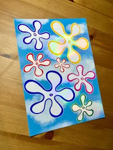spongebob sky flower stickers