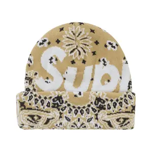 Supreme Bandana Big Logo Beanie Beige