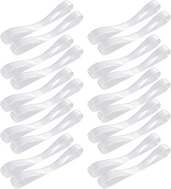 10 Pairs Transparent Invisible High Heel Shoe Straps, Elastic Shoe Straps for High Heels Silicone Ankle Anti Loose Shoe Laces Straps for Holding Loose High