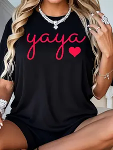 Cotton Women'S Yaya Grandma Graphic T-Shirt