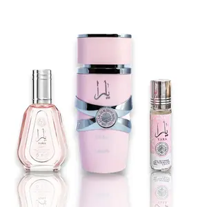 Lattafa | Yara + Yara 50 ML edp + Yara Roll on Oil | 3 - Piece Multi Pack Fragrance Set for Women | Vanilla, Sweet & Powdery Notes