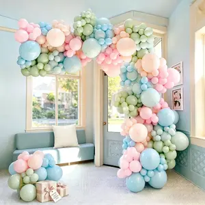 147 Piece Macaron Gradient Balloon Arch Set, Multicolor Latex Balloons for Parties, Wedding Decor, Baby Shower, Birthday Celebrations