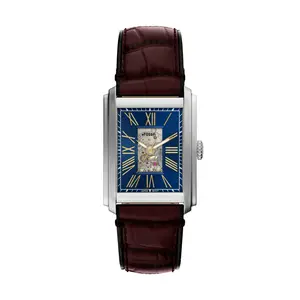 Fossil Men's Carraway Automatic Brown Croco Leather Watch