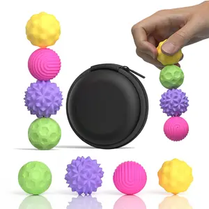 4Pcs Magnetic Decompression Ball Set, 4 Textures With Portable Storage Box, Magnetic Suction Design, Sensory Grippie Set - Stress Ball For Hand Exercises, Fidget Gadget