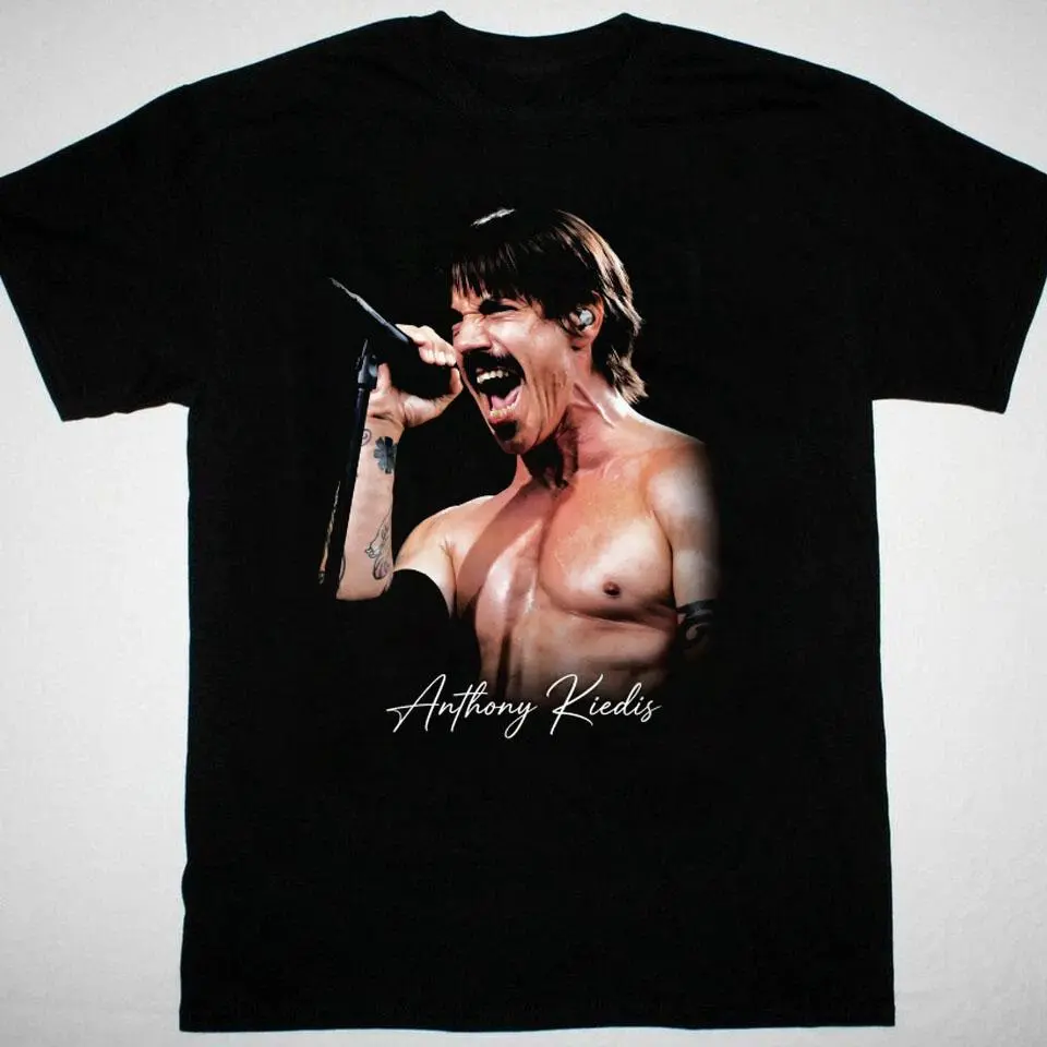 Anthony Kiedis Rock Music T Shirt Singing Microphone Portrait Tee