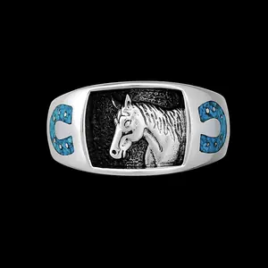 Horse Rider Ring • 925 Sterling Silver • Navajo Handcrafted • Cowboy • Cowgirl