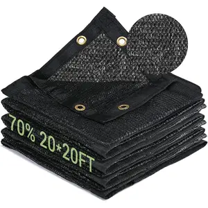 70% Garden Shade Cloth, 20x20FT HDPE Mesh Tarp with Upgraded Grommets, UV-Resistant Outdoor Sun Shades for Greenhouse, Garden, Patio Plants, Pergola