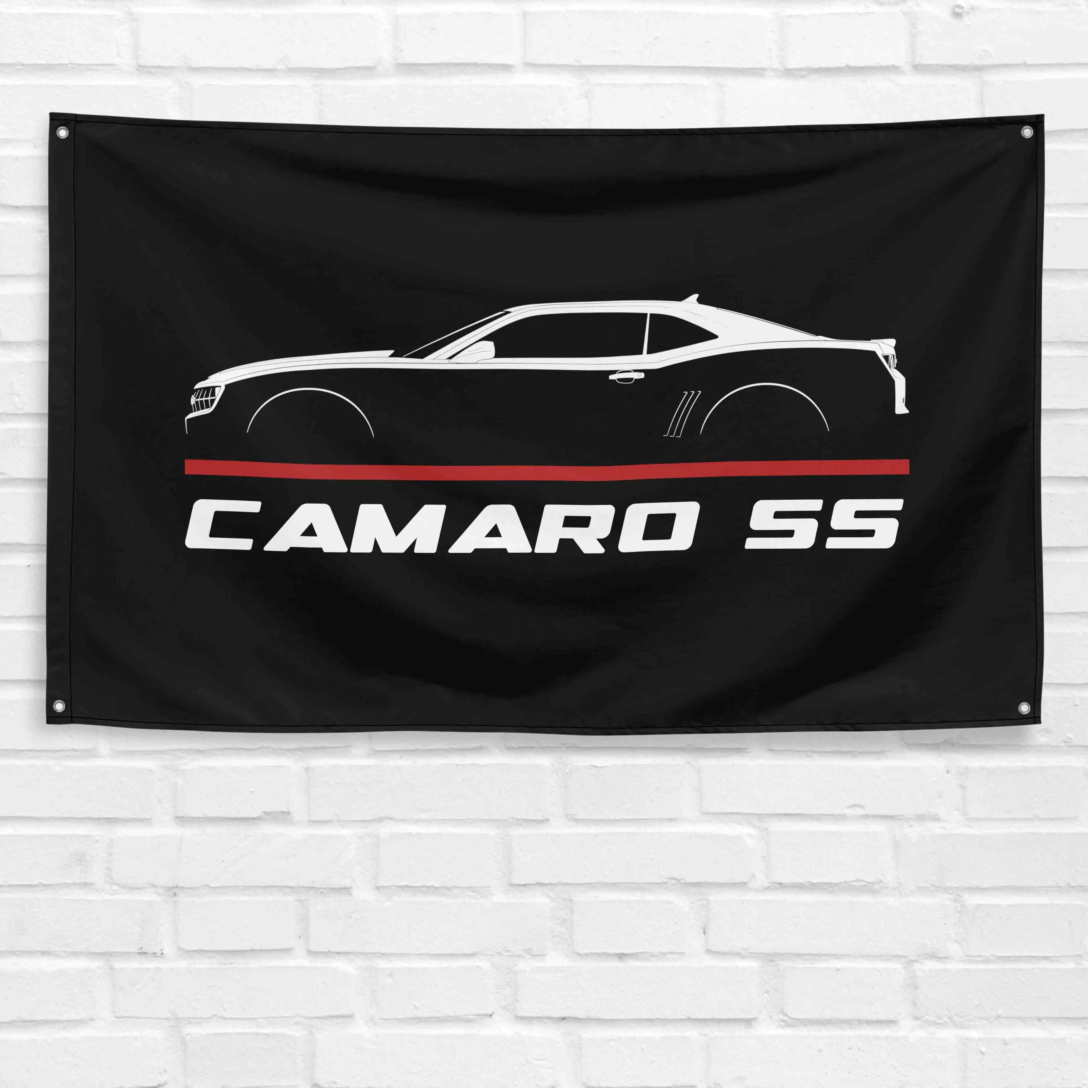 Camaro SS 2010-2013 3 x 5 ft Decorative Polyester Car Flag, Hangable Durable Garage Wall Decor, Festive Birthday Gift Banner, Synthetic