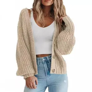 Autumn Winter Cardigan Loose Knitted Jacket Women'S Sweater