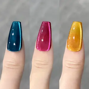 SOLWINK Gem set Water Light Soft Mist Effect  Soak Off UV LED Magic Gel Safe, 3color Dark Blue, Dragon fruit, Gold, Long Wearing for 3-4 weeks