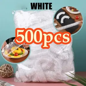 500 Pieces Stretchable Food Wrap, Food Grade Disposable Seal, High Elasticity, Fits Various Bowls, Keeps Food Fresh, Dust & Bacteria Proof