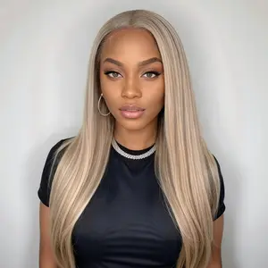[New In] Wiggins Hair Glueless #P18/613 Blonde Highlight Straight Wig Pre Cut 5x5 Lace Closure Wigs Human Hair With Drawstring Wig Ready To Go Pre Plucked