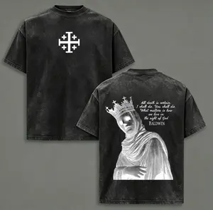 Baldwin IV The Leper King T-Shirt, Tank Top & Hoodie Washed Crusader King of Jerusalem Tee, Jerusalem Cross Medieval Christian Shirt, Vintage Washed Gothic Faith Streetwear - Jesus Apparel - Christian Outfit