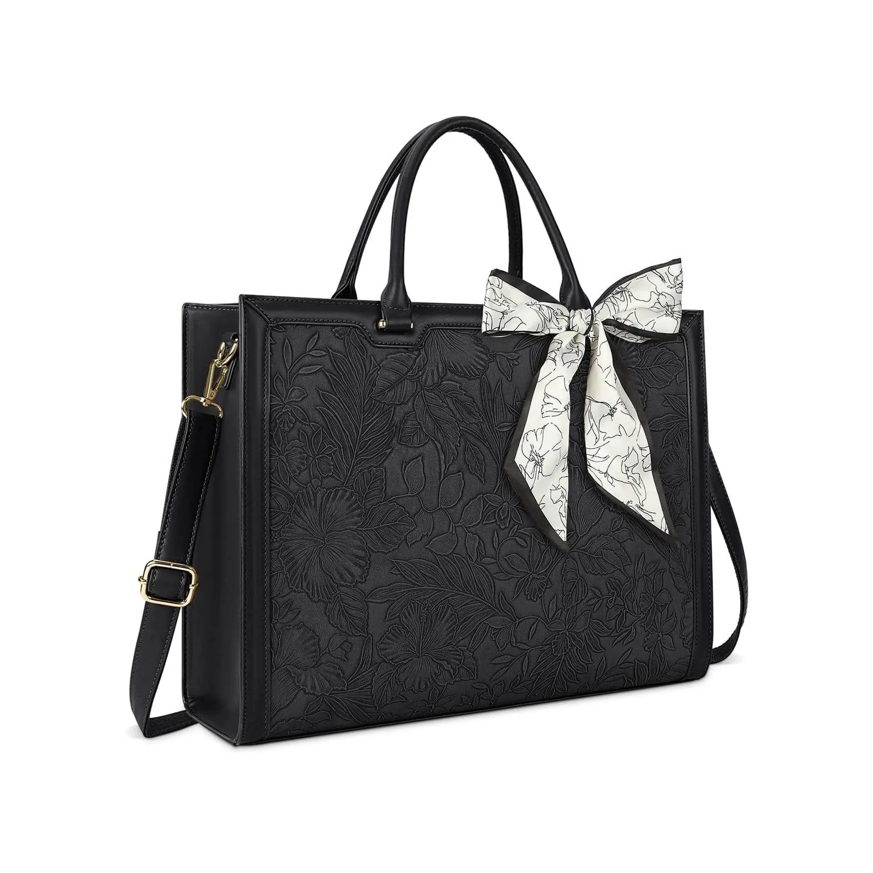 Laptop Bag For Women 15.6 Inch Laptop Tote Bag Waterproof Leather Computer Tote Bag Business Lightweight Office Briefcase Large Capacity Handbag Shoulder Bag