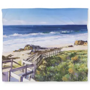 Begin Home Decor C1DCKSW088U8WF Brown Coastal King Size Duvet Cover - Walk To the Beach Decor