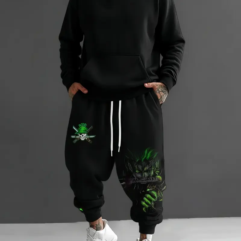 Men's Zoro Print Joggers with Deep Pockets, Women's Stylish Skinny Jogger Pants, High Quality Sweatpants for Fitness & Casual Streetwear, Printed Sweatpants