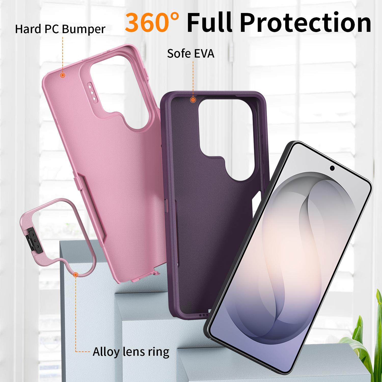 Designed for Samsung Galaxy S26 Ultra S25 S24 S23 S22 Case with Kickstand, 2 in 1 Military Grade Drop Heavy Duty Rugged Shockproof Protective Cover Case