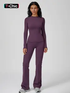 Women's Sporty Two-Piece Set, Casual Comfortable Athletic Wear, Ideal for Gym & Daily Activities, Workout Loungewear, Stretchy Suit Set, Athletic Fashion Activewear