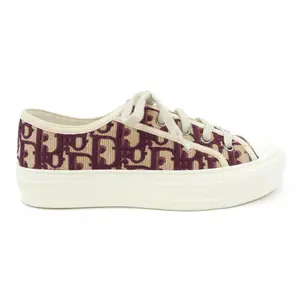 Pre-owned Dior Canvas Small Leather Goods Christian WALK'N'DIOR Oblique Embroidery Sneakers
