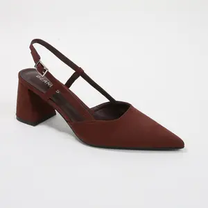 BERNESS Women's Soft Suede Slingback Block Heel Shoes - Stylish Footwear for Daily, Business Wear