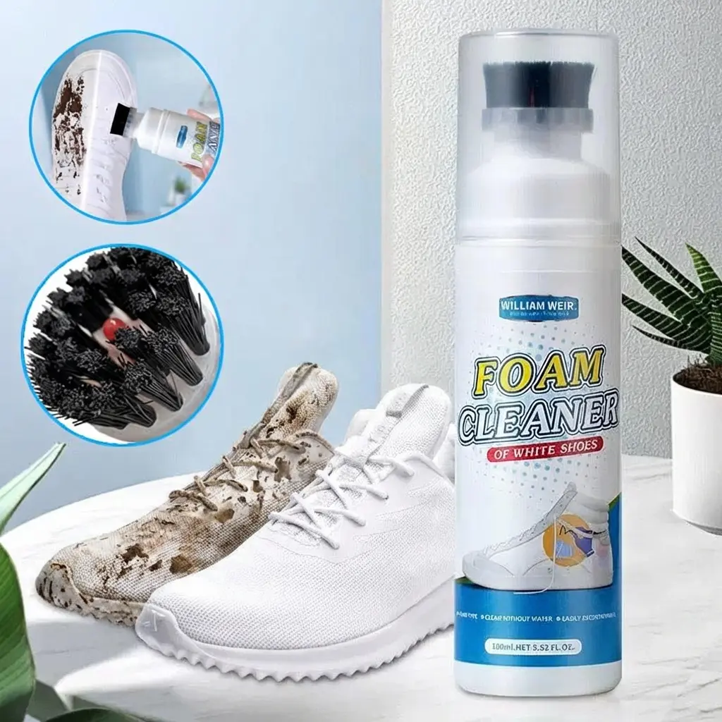 Portable Shoe Cleaner with Brush Head,Waterless Shoe Cleaning Brush,Dry Cleaning Bubble Cleaner,Ideal for Sneaker,Leather Shoes,Canvas Shoes Various Shoes Sneakerballs Footwear