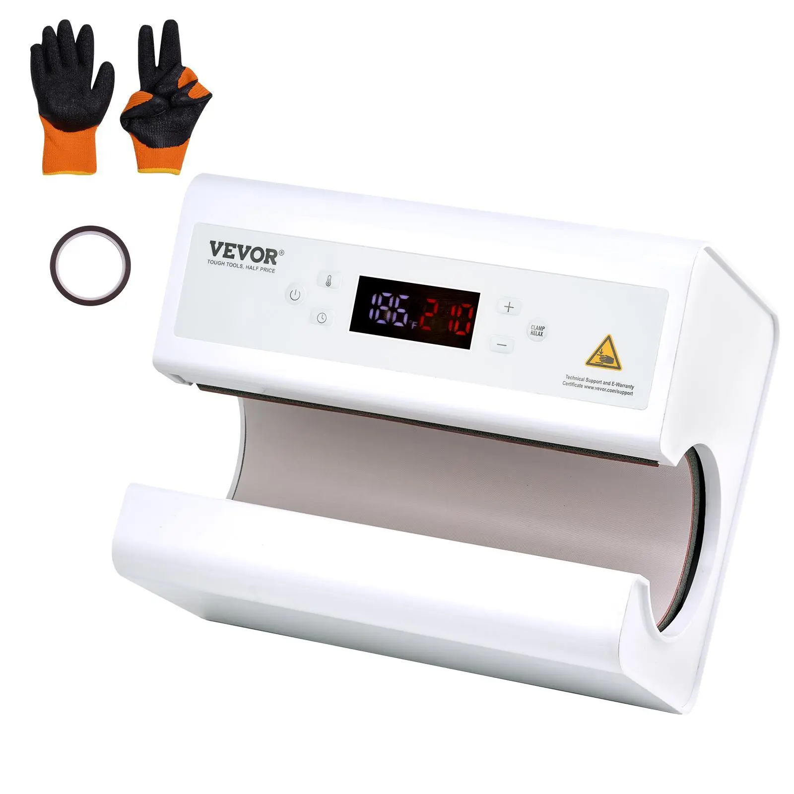 【Summerfinds】VEVOR Auto Tumbler Heat Press Machine,  , Mug Heat Press for 11-30oz Sublimation Tumblers, Heat Up Fast and Even, Tumbler Press with Tape and Glove, Temp and Time Setting, for Tumblers, Cups, Mugs, White