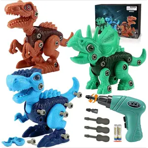 GJ  P-SMA027   Dinosaur STEM Toys for Kids 3-5, Take Apart Dinosaur Toys with Electric Drill, Educational Building Toy & Construction Set, DIY Birthday Gifts for 3 4 5 6 7 8 Years Old Boys and Girls