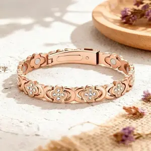 Copper Bracelets for Women,Comfort-Fit Copper Magnetic Bracelet  with 3500 Gauss Effective Magnets Trendy Stack Bangle Stretch Bangle