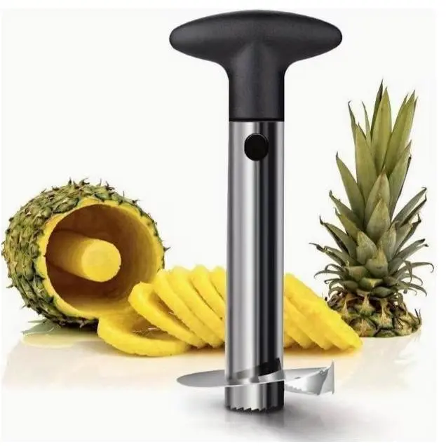 Stainless Steel Rustproof Fruit Peeler with Handle - Adjustable Precision Blades, Ergonomic Grip, Smooth Compact Design, Modern Kitchen Utensil for Pineapple, Watermelon with Corer Remover