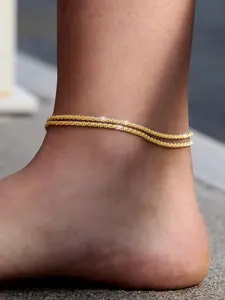 Elegant Women's Rhinestone Anklet Set, Dainty Layered Anklet, Dual Layer Design, Alloy Chain, Perfect Gift for Valentine's Day, Casual Style Jewelry, Trendy Jewellery Accessories