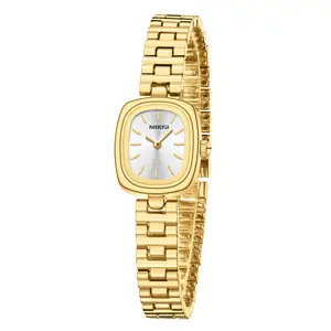 NIBOSI Vintage Bracelet Watches for Women Roman Dial Rectangular Case Gold Watch Waterproof with Tools