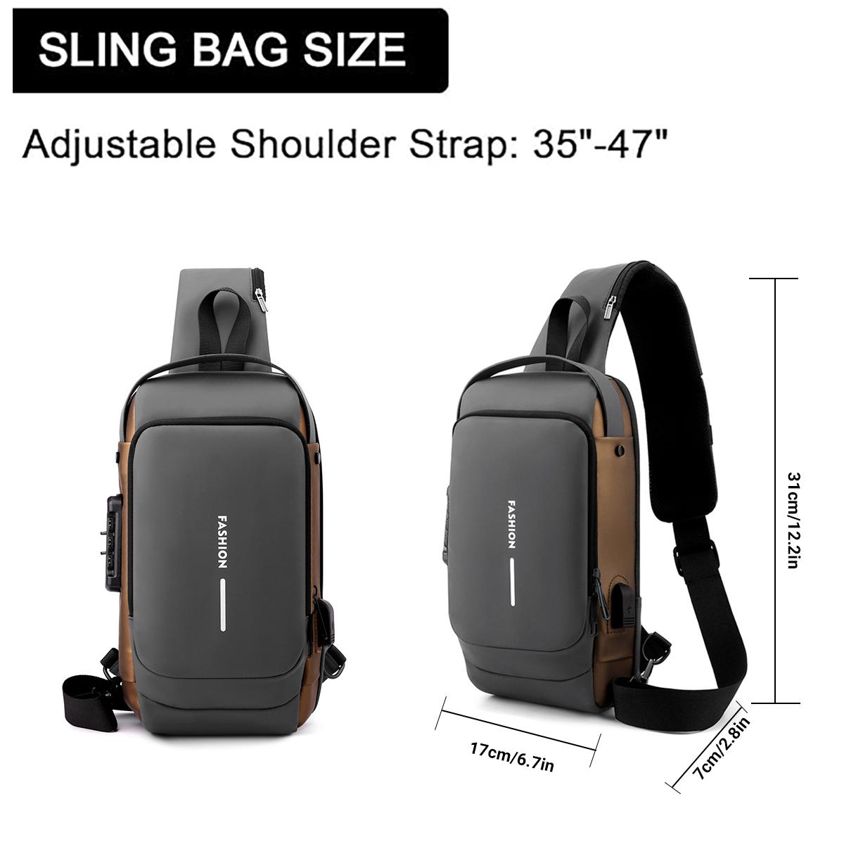2025 Men's Anti-theft Crossbody Bag with Lock, Large Capacity Travel Chest Bag, Multi-pocket Organizer, Adjustable Strap, Durable Casual Sling Pack