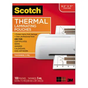 212 MAIN 3M Commercial Tape Div. MMMTP5854100 Pouch Thermal Laminator - 5Mil, 5milthickness, Moisture-Resistant