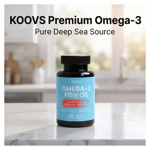 KOOVS Deep Sea Omega 3 Fish Oil Soft Capsules, Dietary Edible Essential Fatty Acid Nutritional Supplement for High-Intensity Mental Laborers and Fitness-Focused Adults
