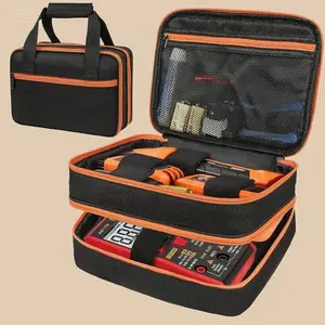 Electrical Tester Organizer Case - Durable Storage Pouch for Multimeter & Clamp Meter - Waterproof Tool Bag with Adjustable Compartments - Portable Protective Holder for Digital Testers & Accessories