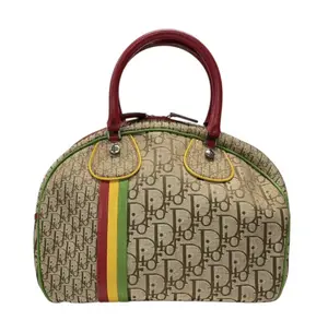 Pre-owned DIOR Canvas Shoulder Bags Trotter Handbag Rasta Color Vibrant Material for Casual Outings Ideal for Adding a Pop of Color to Your Look