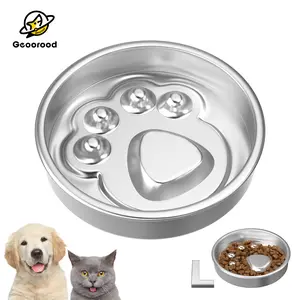 Slow Feeder Dog Bowl - 2 Cups Stainless Steel Dog Slow Feeder Food Bowl, Metal Non-Slip Lick Plate,Puppy or Cat Food Holder,Pet Supplies,Puzzle Maze Dish for Small & Medium Sized Breeds#Summervibes #petlovers
