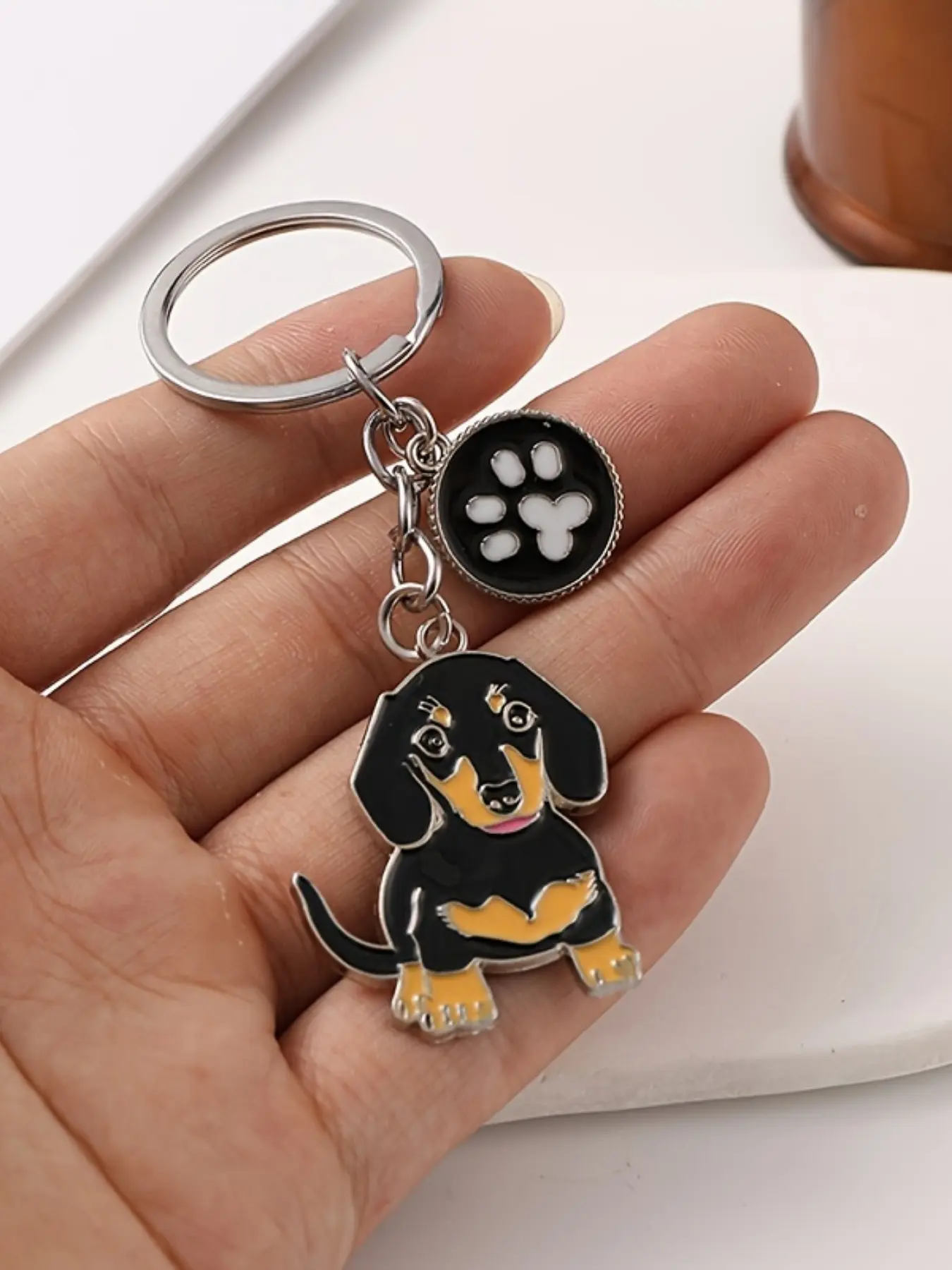 Cute Dachshund Keychains: Keychain Kawaii, Aesthetic Keychain, Zinc Alloy, Metallic, Small Pendant, Package Decoration, Couple Gift, Handbag Charm, Creative Little Gift, Keychain For Bags, Keychain Accessory, Keychain For Purse