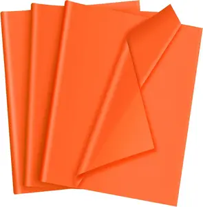 50 Sheets Orange Tissue Paper for  Bags - 14 x 20 Inches Recyclable Orange Wrapping Paper for Weddings Birthday DIY Project Christmas Halloween Thanksgiving  Wrapping Crafts Decor