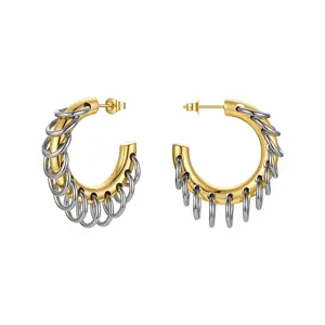 Chain Reaction Hoop Earrings