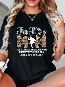 100% Cotton Brazilian Jiu-Jitsu Mom Funny BJJ Mom Jiu-Jitsu Fighter Mama T-Shirt