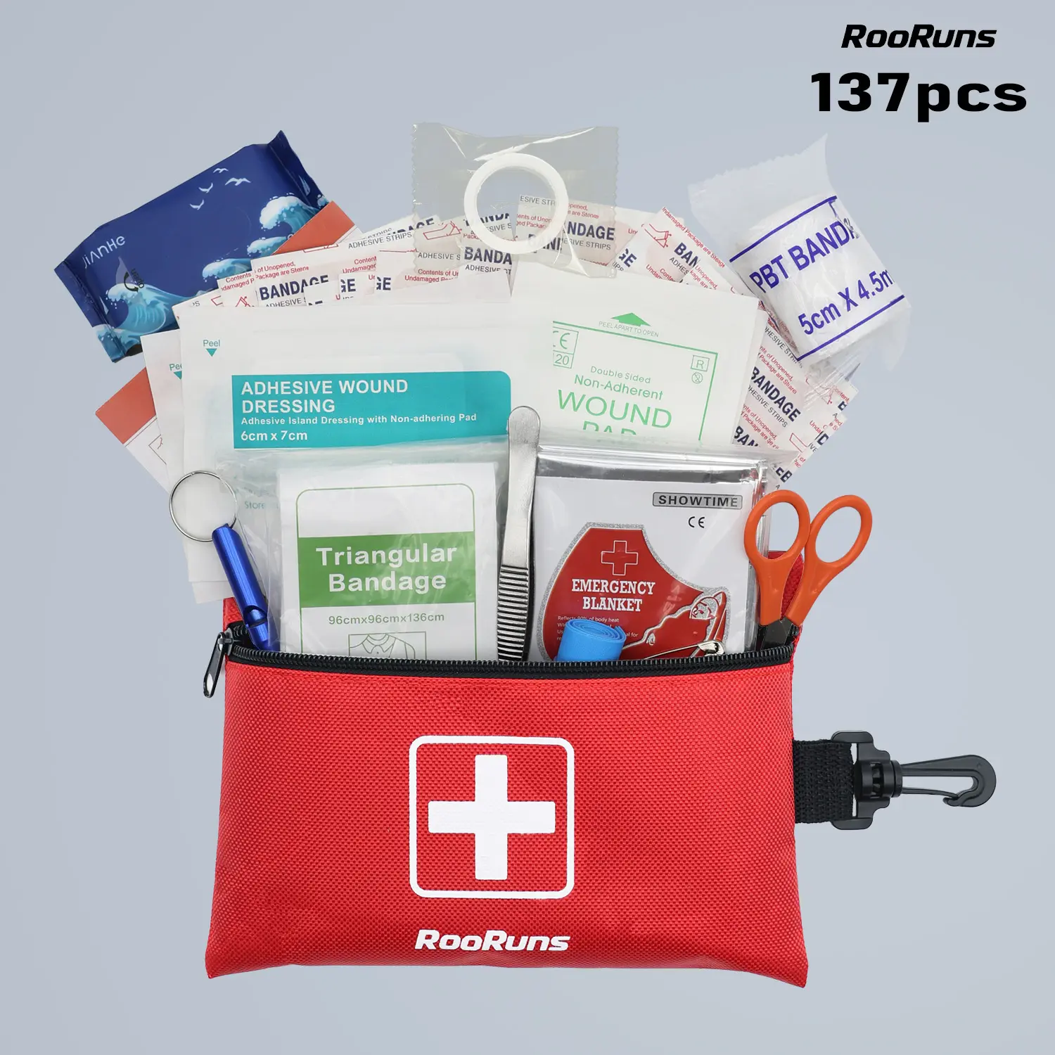 137pcs Small EVA First Aid Kit, Car Survival Gear with Backpack, Camping Hiking & Home Emergency Essentials for Safety & Urgent Accidents