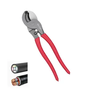 summervibes VEVOR High Leverage Cable Cutter, 9-1/4 in Compact, Forged Blades and PVC-Coated Handles, Heavy Duty Cable Cutting Pliers Tool for 4/0 AWG Aluminum, 2/0 AWG Soft Copper and 100-Pair 24AWG Comm Cables