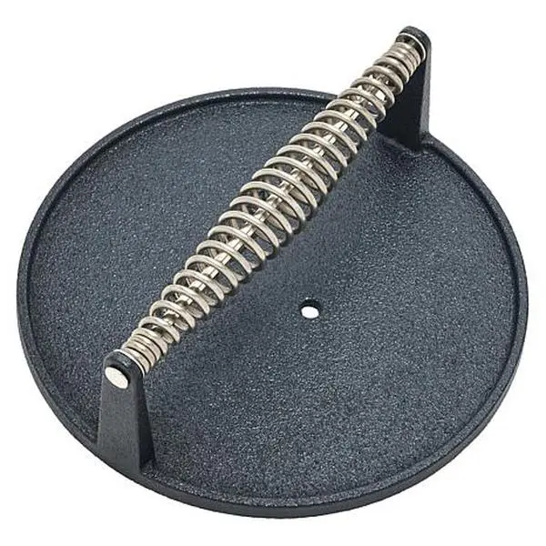 KitchenHQ Round Nonstick Ceramic Cast Iron Grill and Griddle Press