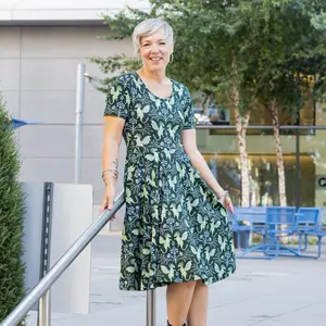 Dragons Damask Twirl Dress with Pockets