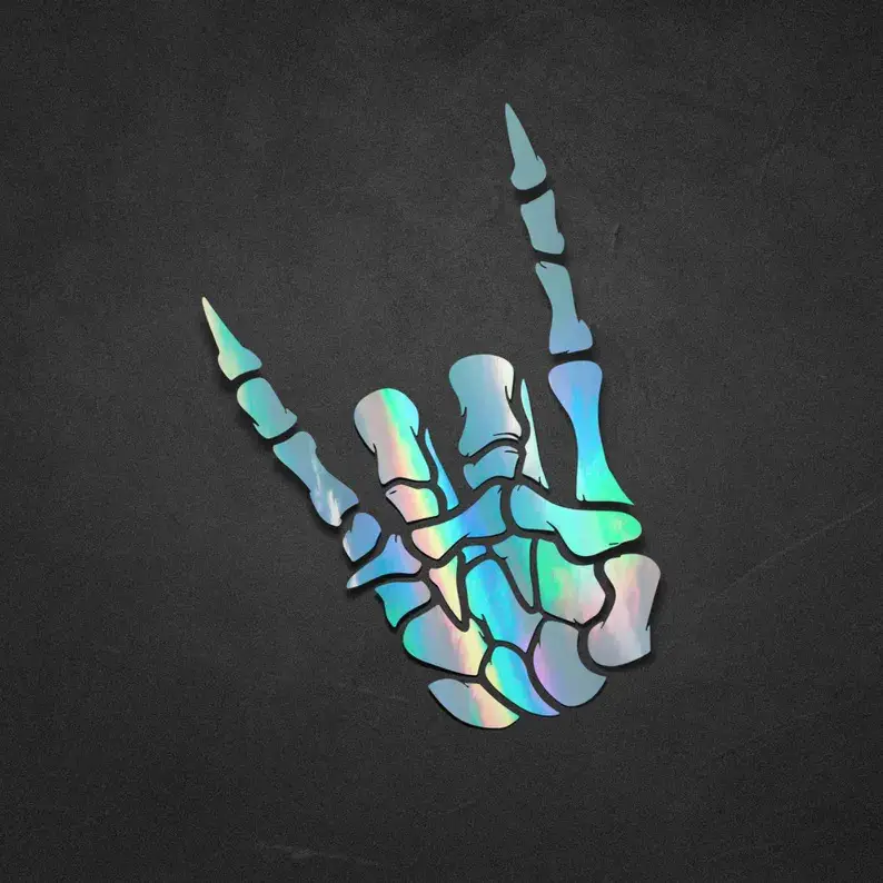 Rock On Skeleton Hand decal - waterproof Stylish Car Merch Car Stickers