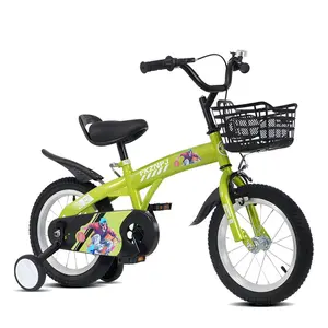 Green 18 Inch Kids Bike 46.40x20.30x30.80 Inch Iron Plastic Bicycle with Removable Training Wheels Dual Brakes Adjustable Saddle Handlebar for Boys Girls 5-10 Years Outdoor Riding